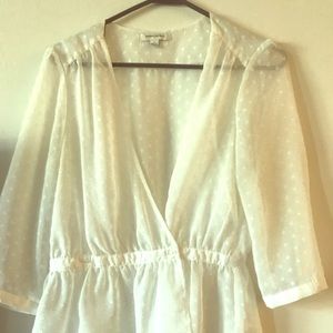 Banana Republic Sheer White blouse